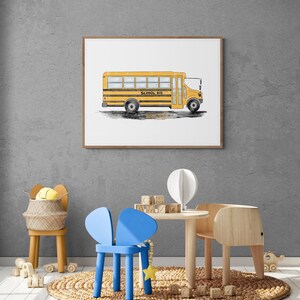 Original School Bus Art Print School Bus Painting Nursery - Etsy