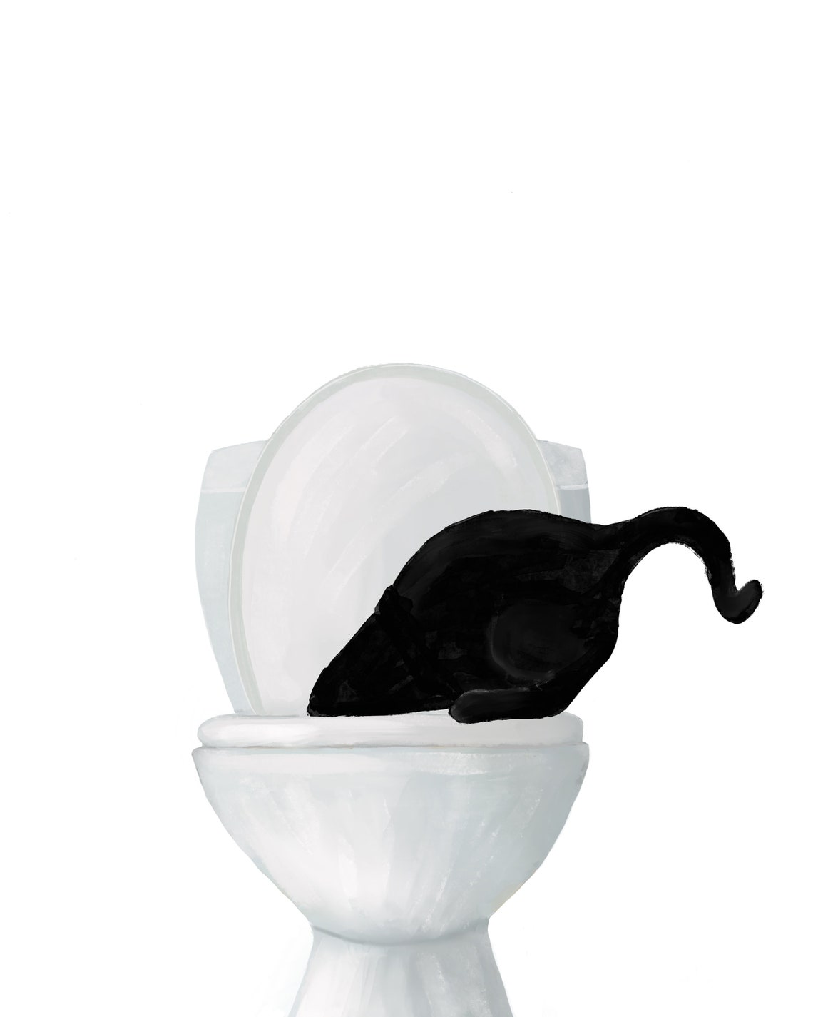 Set of 6 Black Cat Bathroom Wall Art Bathroom Wall Decor Set Etsy