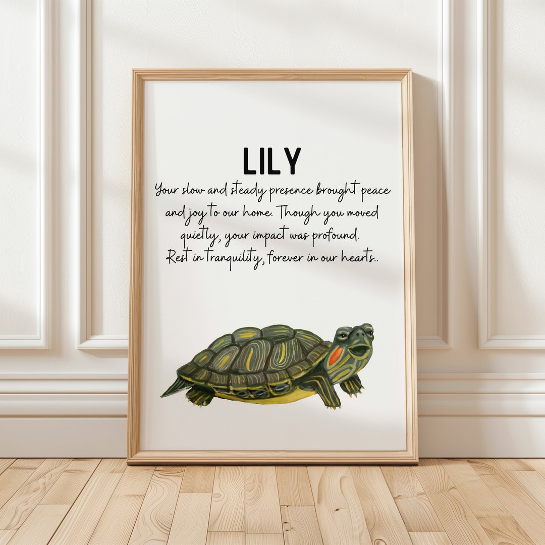 Personalized Red Slider Turtle Loss Print, Pet Memorial, Beloved