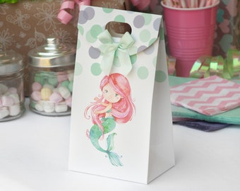 Mermaid Party Supplies, Favor Bags, Goodie Bags, Treat Bags, Mermaid Gift Bags, Perfect for Birthday Parties