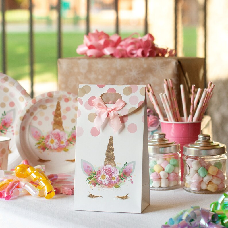 24 Unicorn Party Favor Bags Goodie Bags Treat Bags Unicorn Etsy