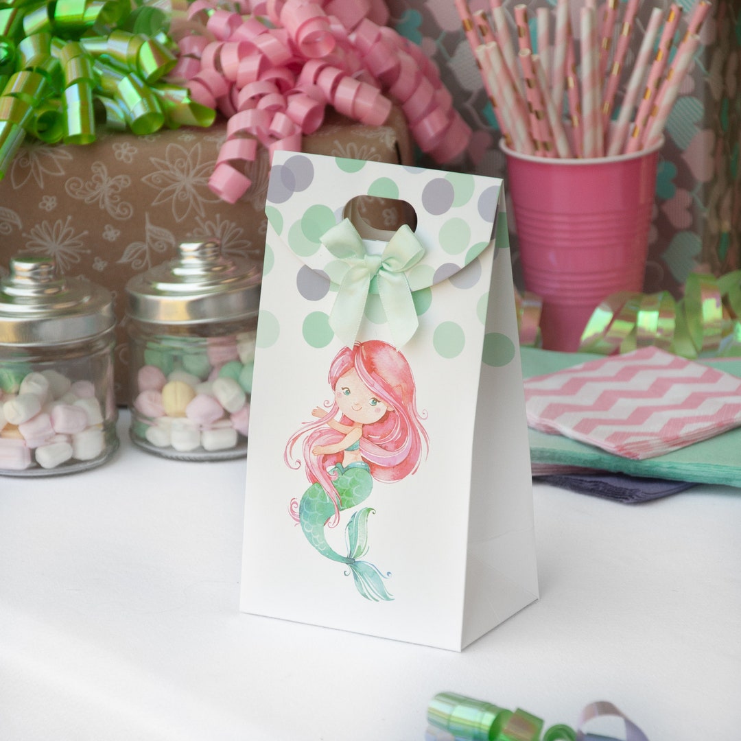 24 Mermaid Party Favor Bags, Goodie Bags, Treat Bags, Mermaid Gift Bags ...