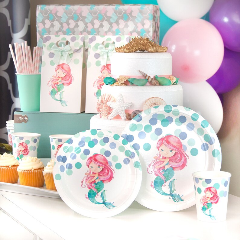 Mermaid Party Supplies Set by Party Crush Mermaid Theme Party Etsy