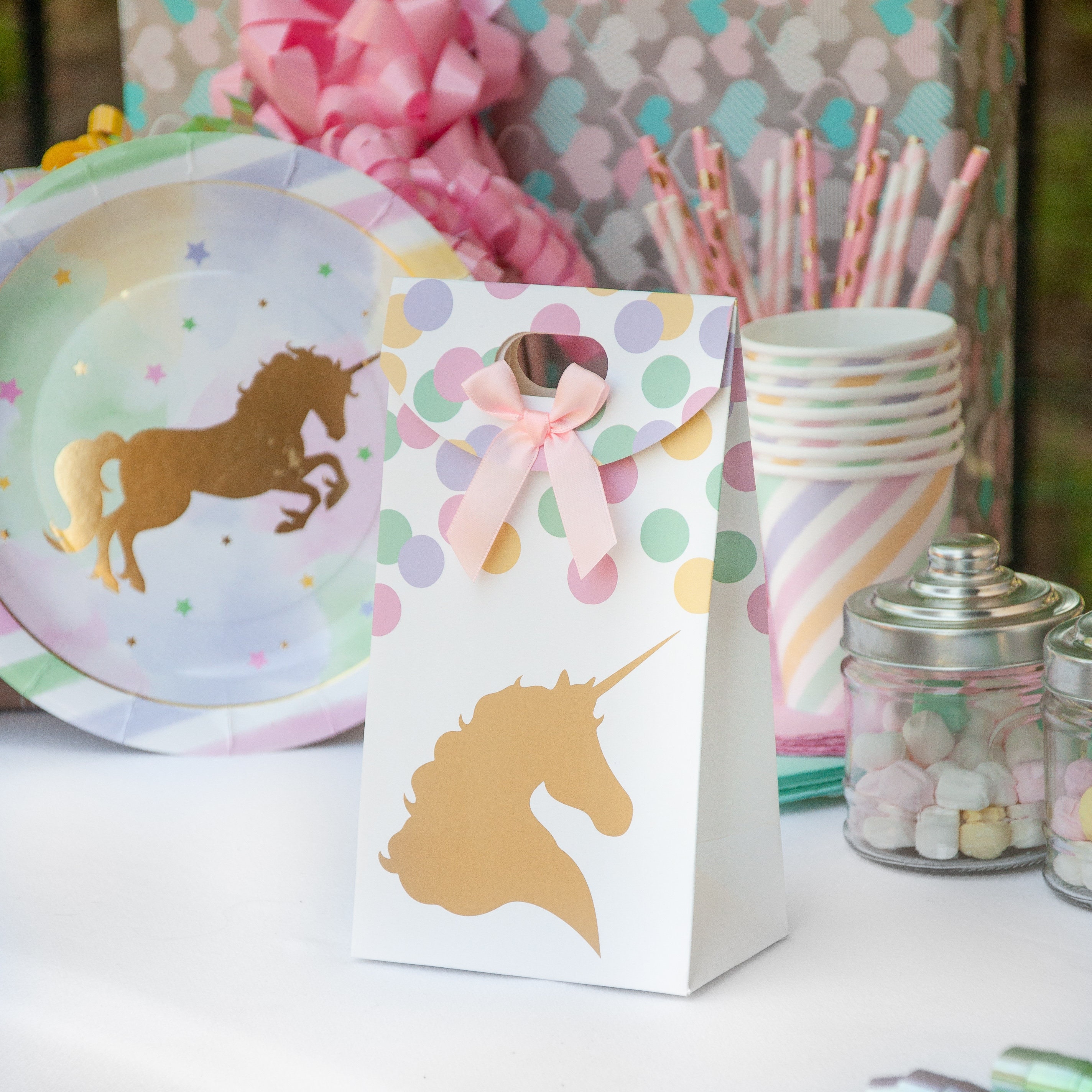 24 Unicorn Party Favor Bags Goodie Bags Candy Treat Bags by Etsy