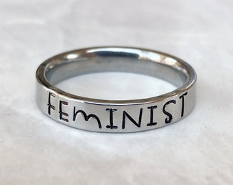 Feminist Ring - Feminist Stainless Steel Ring - Feminist Jewelry - Women's Rights Jewelry - Feminism Ring - Women's Rights Accessory