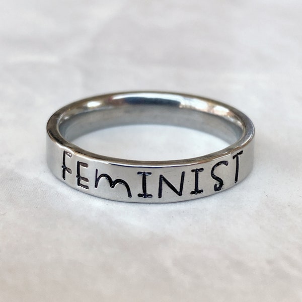 Feminist Ring - Feminist Stainless Steel Ring - Feminist Jewelry - Women's Rights Jewelry - Feminism Ring - Women's Rights Accessory