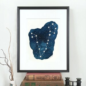 Costellazione dei Pesci, Pittura ad acquerello celeste, Costellazione dell'Acquarello, Arte del segno zodiacale, Decorazione dell'asilo nido stellare