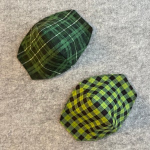 Green Plaid Face Mask Cover