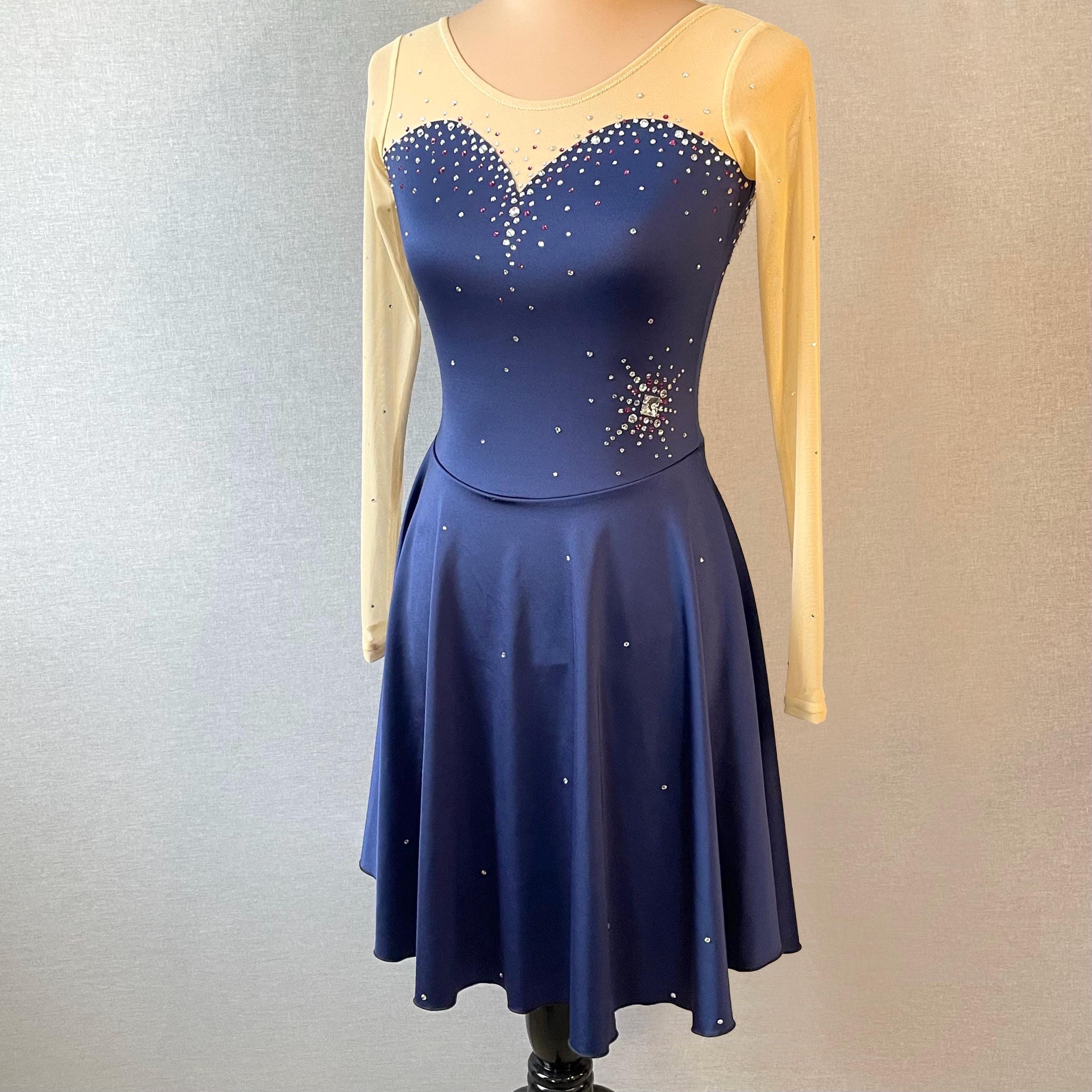 Navy Blue Ice Dance Dress Adult Small