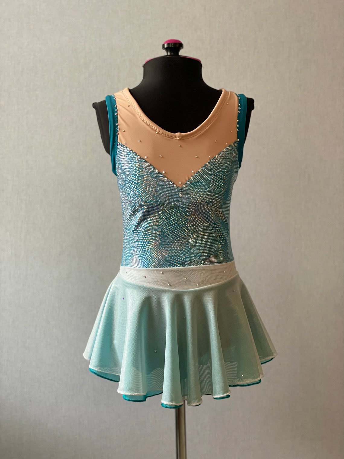 teal skating dress
