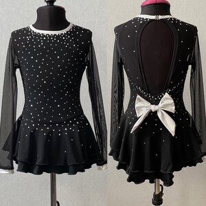 Black Skating Dress with Bow Girls Size 8