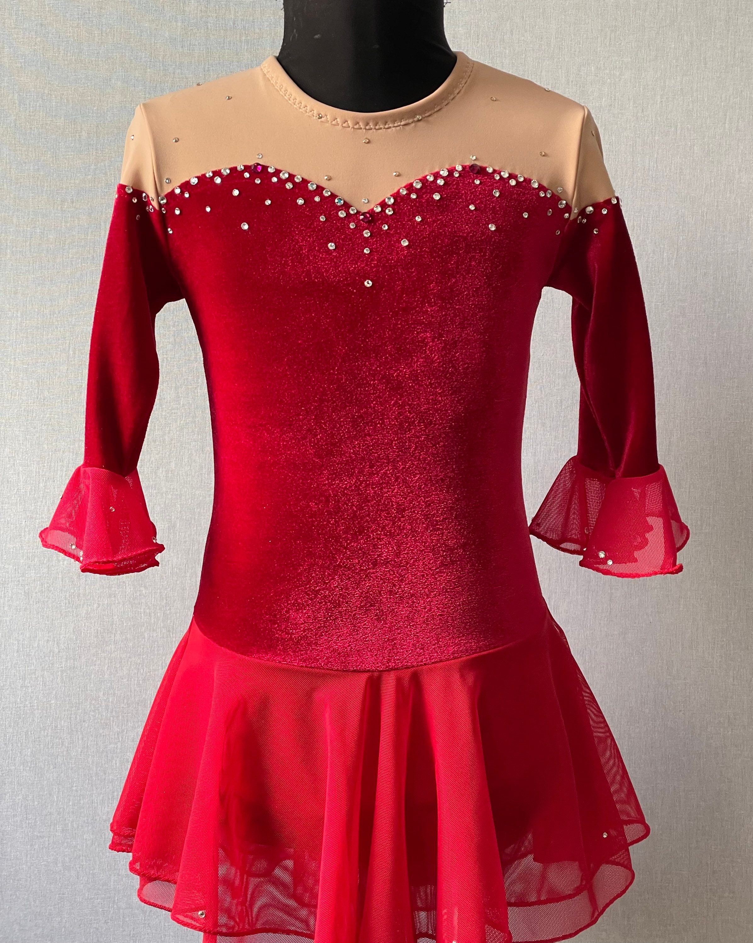 Red Velvet Figure Skating Dress Size 8 Etsy
