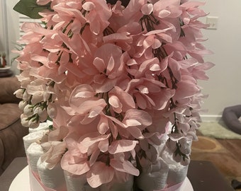 Baby Girl Flower Diaper Cake