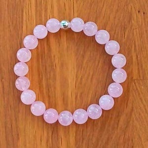 Rose Quartz Crystal Bracelet: 10mm Gemstone Beads, Stainless Steel