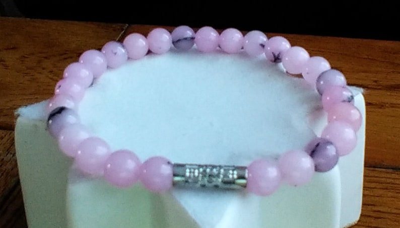 Spiritual Awareness 6mm Healing Beads Cherry Blossom Jasper Bracelet Meditation Mala Energising Improves Concentration Girlfriend Gift