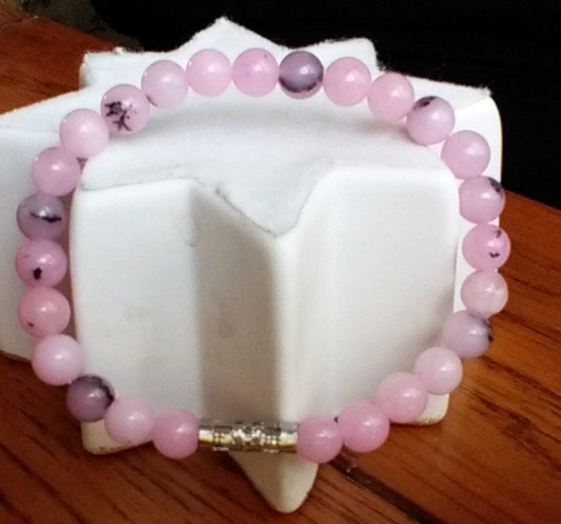 Spiritual Awareness 6mm Healing Beads Cherry Blossom Jasper Bracelet Meditation Mala Energising Improves Concentration Girlfriend Gift