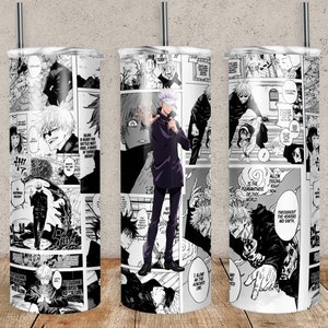 Anime Sorcerer Manga, Multiple Styles, personalizable, 20oz skinny tumbler, for hot and cold drinks