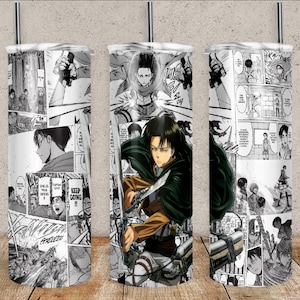 Anime Giant Slayer, 20oz skinny tumbler, for hot and cold drinks