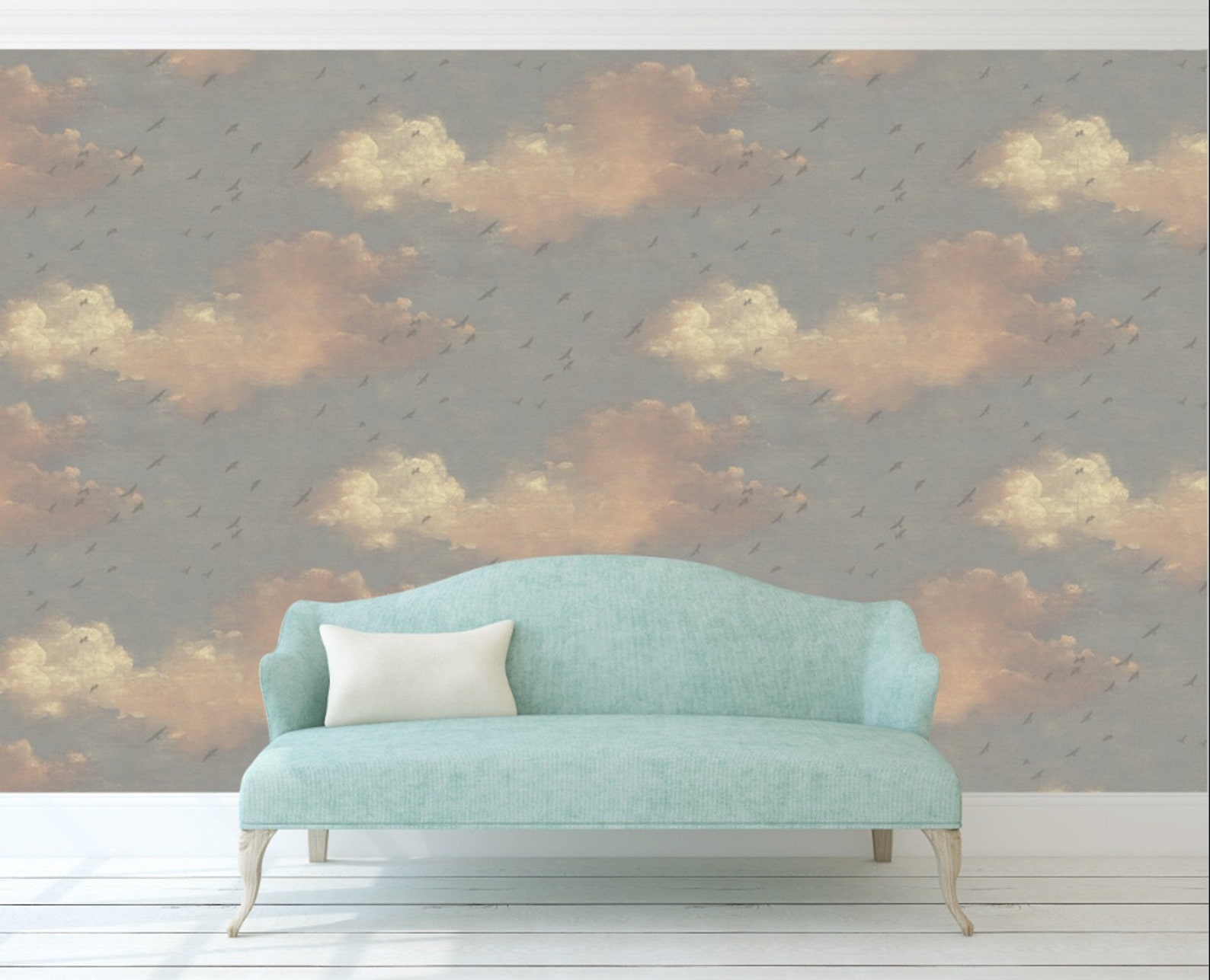 Celestial Cloud Removable Wallpaper Sky Peel and Stick Blue - Etsy