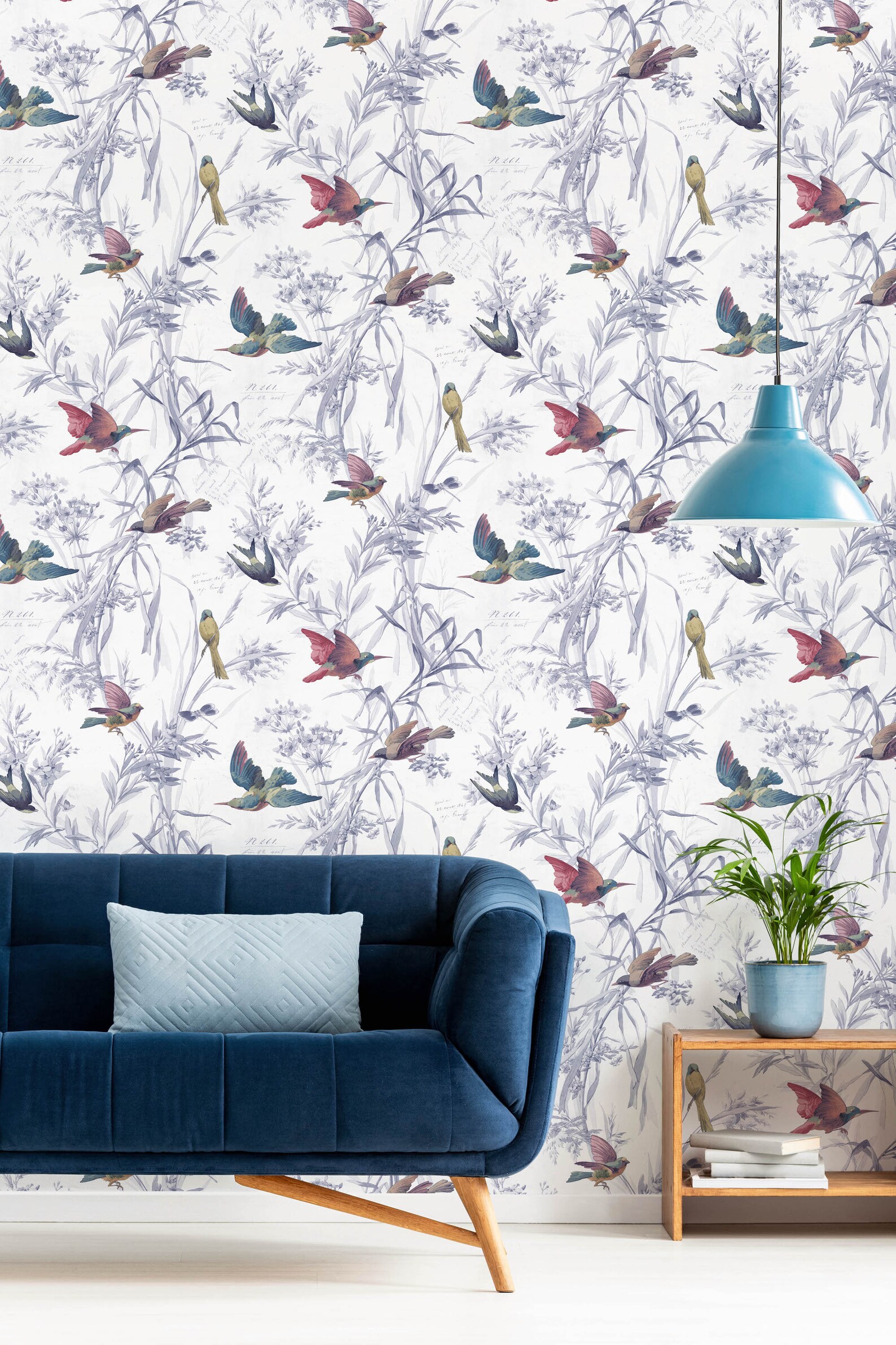 Peel and Stick Birds Wallpaper Removable Repostionable Florals - Etsy
