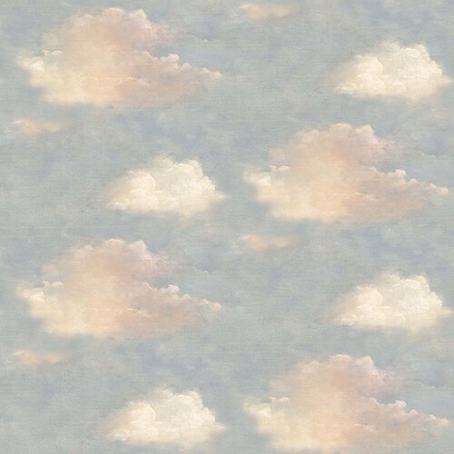 White Cloud Peel and Stick Wallpaper Blue Sky Removable Design Etsy