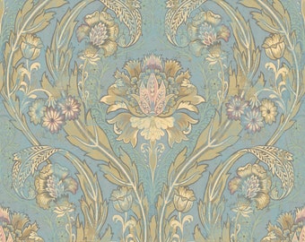 Baby Blue Wallpaper Victorian Style Peel and Stick
