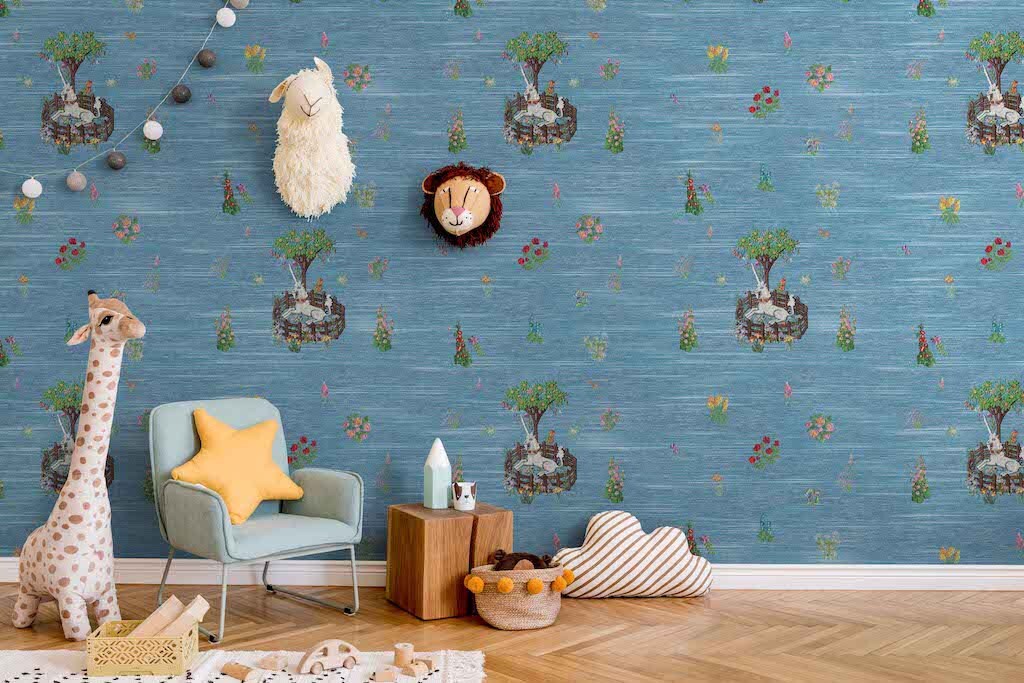 Unicorn Peel and Stick Wallpaper Turquoise White Rose Pink | Etsy