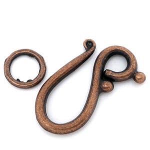 FR11 - Set of 4 S clasps, copper-colored metal hook hook 21x12mm