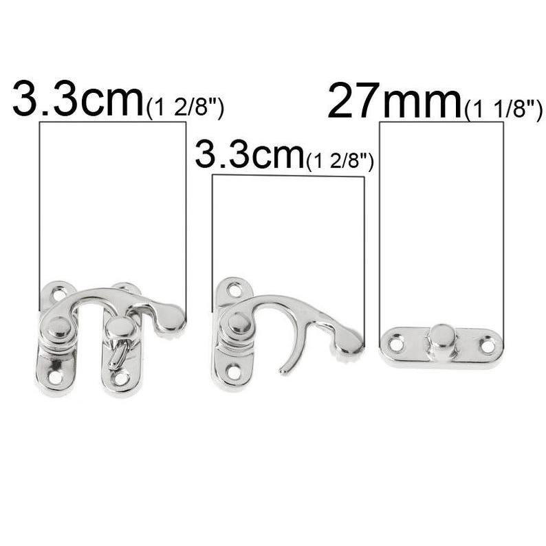 ACC40 Lot de 3 serrures argent simples arrondies 2.73.3cm image 2