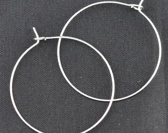 10 Apprêts Connecteurs Pour Boucles D'oreilles Créoles - Acier Inoxydable, 35x31mm, Argenté