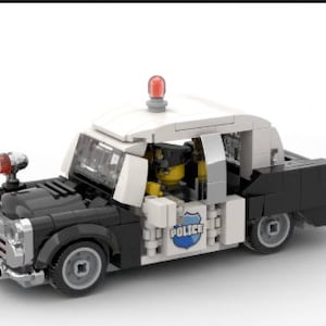 MOC # 46 Construção de carro de polícia vintage SOMENTE INSTRUÇÃO