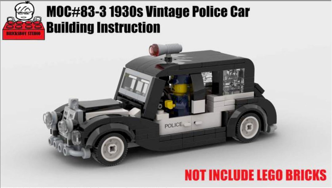 MOC #83-3 1930s Vintage Police Car Building Instruction ONLY - Etsy