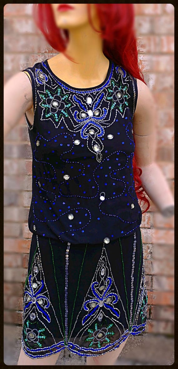 1920's Flapper styled Frock & Frill sequin dress