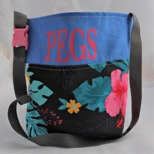 Extra-large peg bags/holders, only 4 available, Hibiscus fabric, These will easily hold 200 pegs, Handmade, HTV