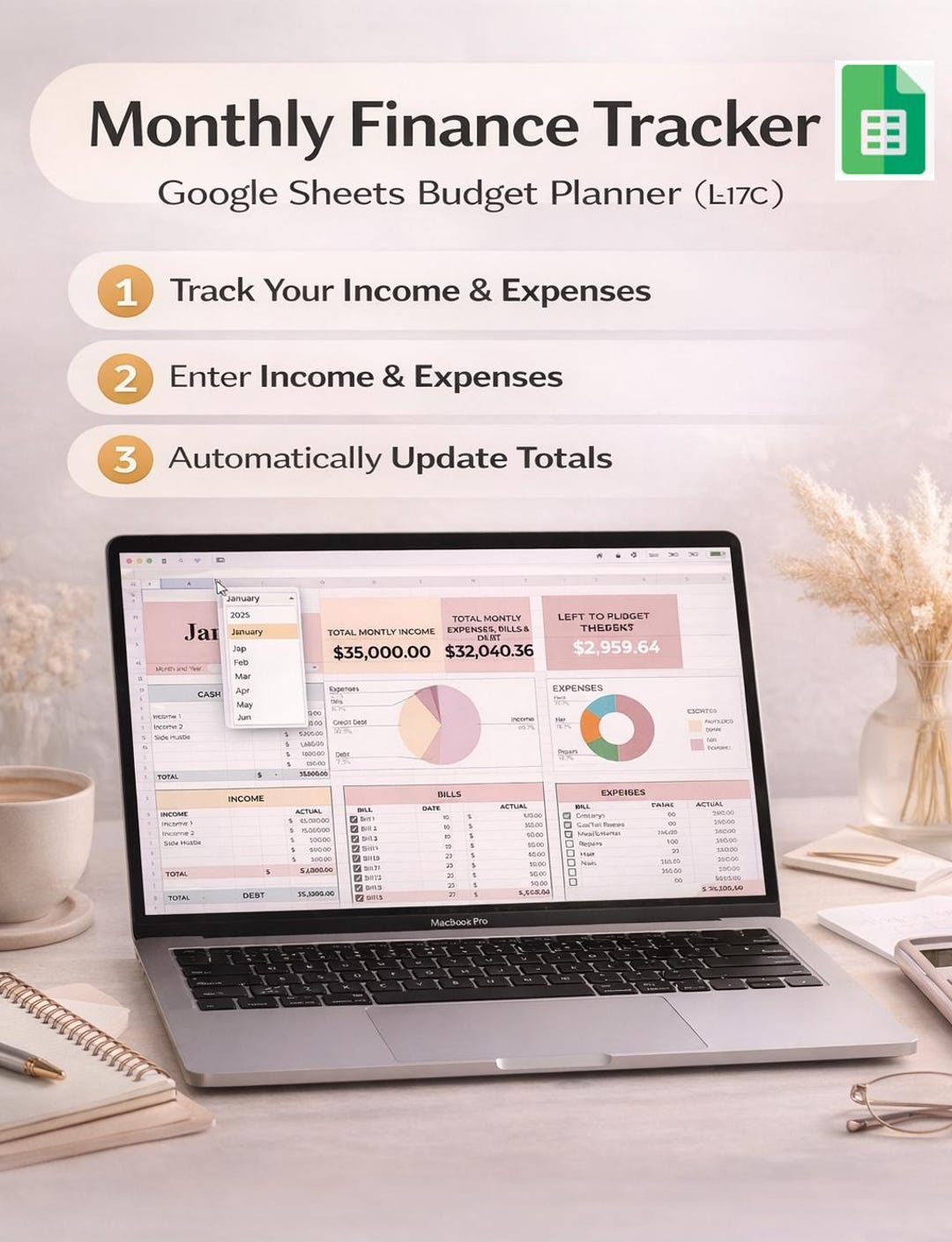 Monthly Finance Tracker | Google Sheets Budget Planner With Checkboxes ...