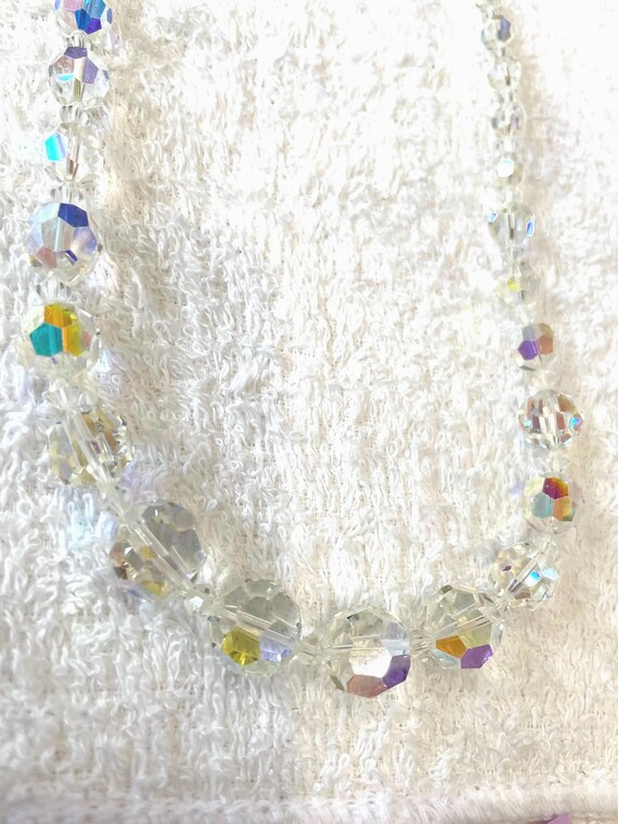 Vintage AB  AB Crystal Beaded  Choker, Bridal, Wedding