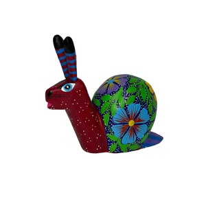 Snail Alebrije, Oaxaca Alebrije Wooden Hand Carved and Painted 8” Figurine