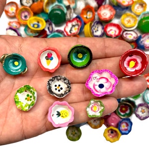 Miniature Mexican Pottery Ceramic Mud Handpainted Plates for Arts and Crafts Party Favor Decorations