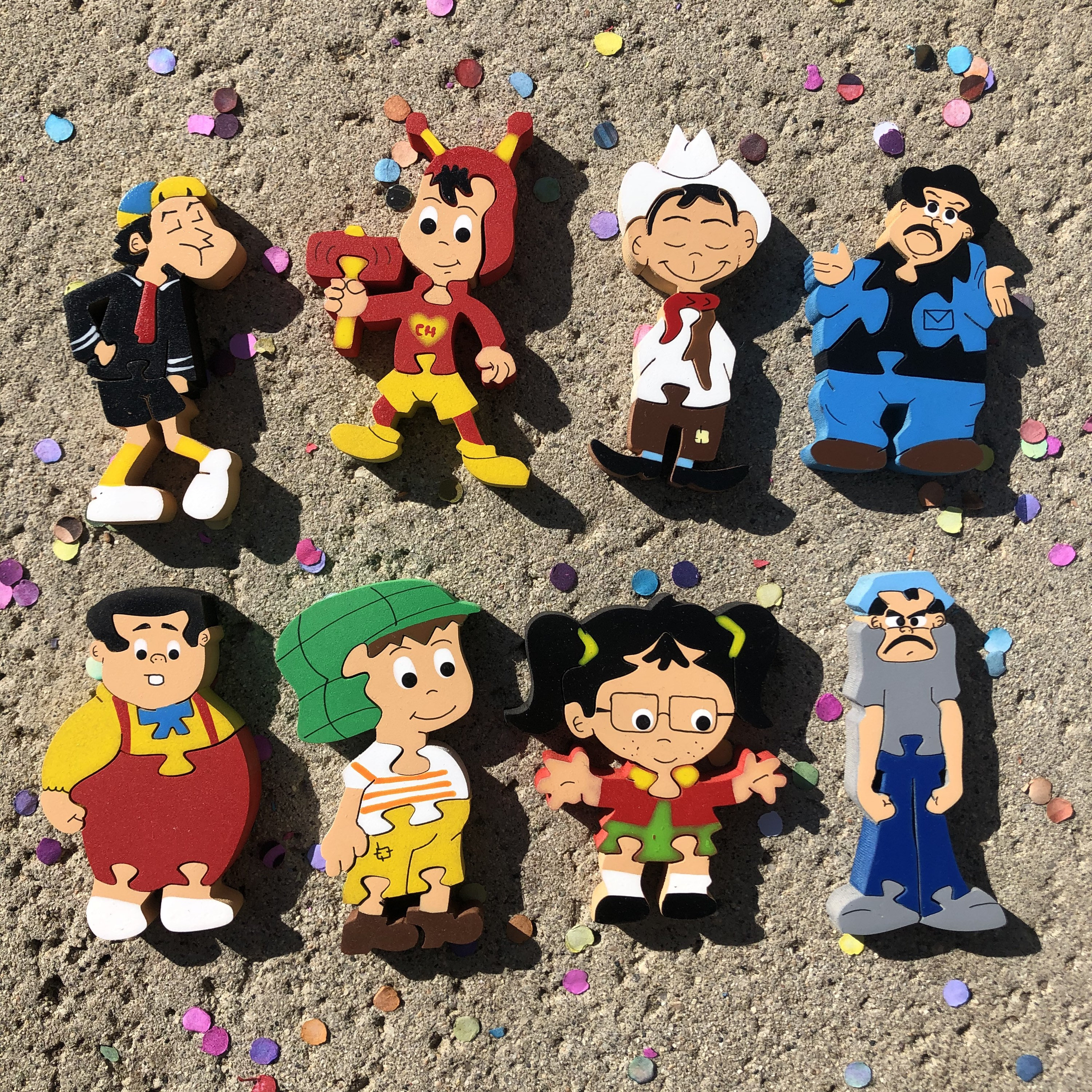 El Chavo Mexican Comedians Character Puzzle Magnets - Wooden