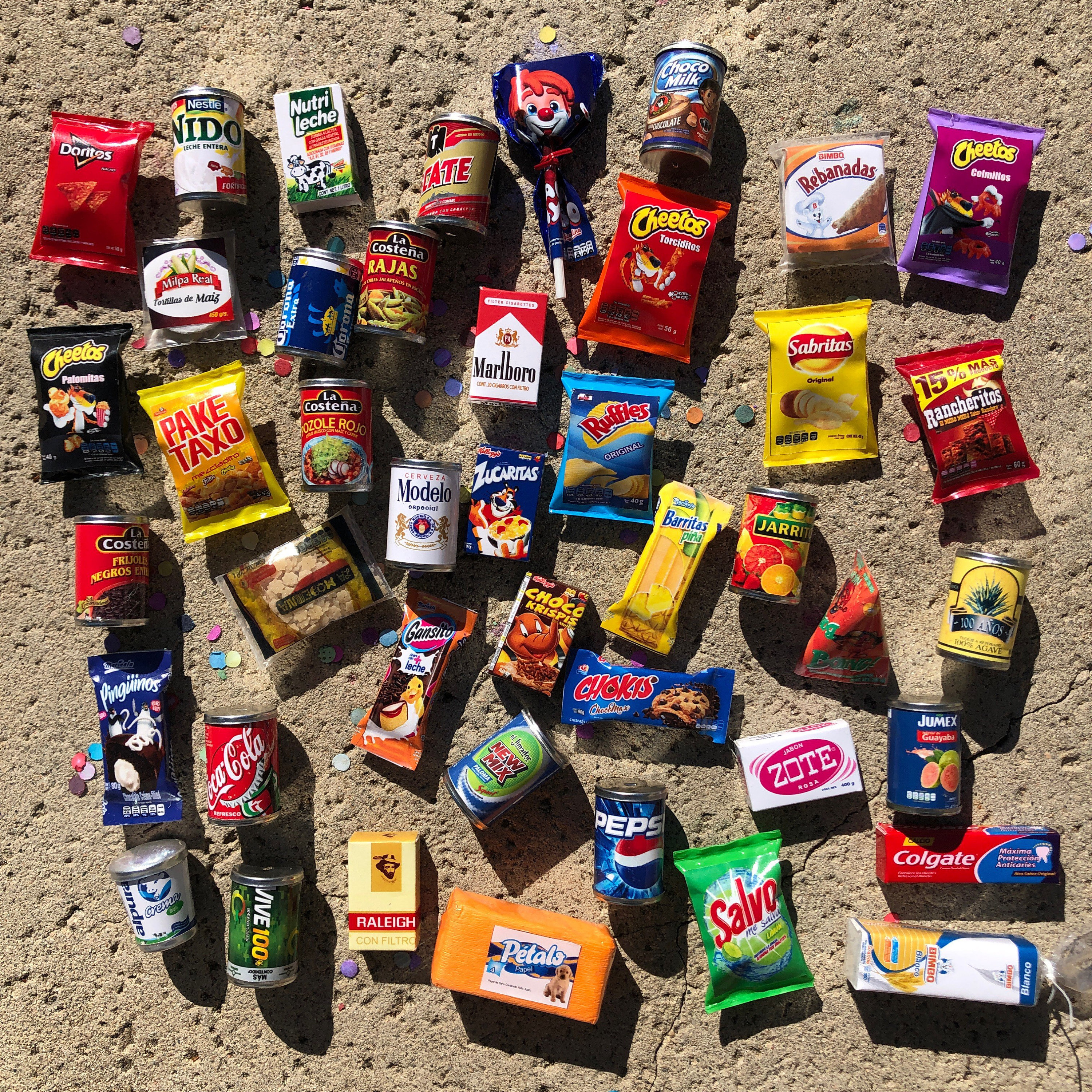 Mexican Mini Grocery Brands Refrigerator Magnets Hand Made - SET