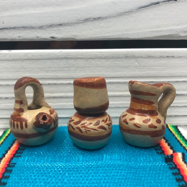 Miniature Mexican Jarrito Botellon Tinajera Pottery Ceramic For Arts and Crafts Party Favor Decorations