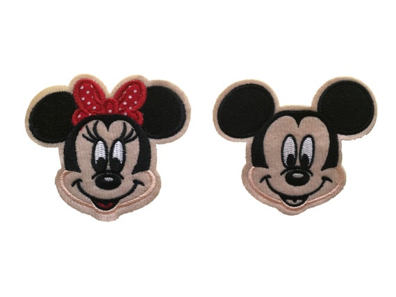 Mickey and Minnie Mouse Embroidered Iron on Patch Cloth Applique  Collectible Disney Patches 