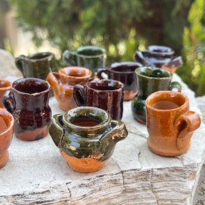 Mini Mexican Pottery Ceramic Mud Mugs Jarritos For Arts and Crafts Party Favor Decorations 1”