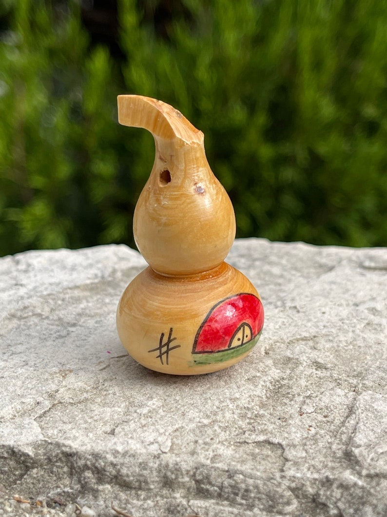 Miniature Mexican Inspired Gourd Canteen Bule for Arts and Etsy