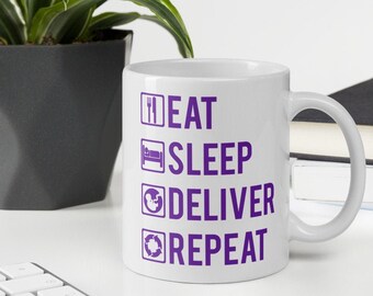 Lindo partera taza taza regalo para partera Doula regalo de graduación para la partera estudiante regalo de apreciación para ella - Comer sueño entregar repetición