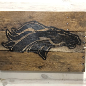 Denver Broncos Reclaimed Timber Sign