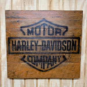 Harley Davidson Reclaimed Timber Sign