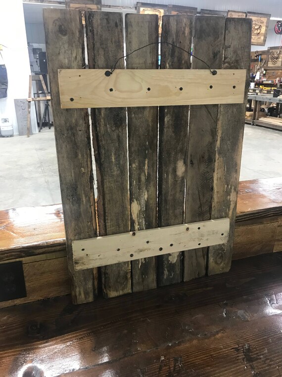 Ice Cold Beer Served Here Arrow Reclaimed Pallet Wood Burnt Sign