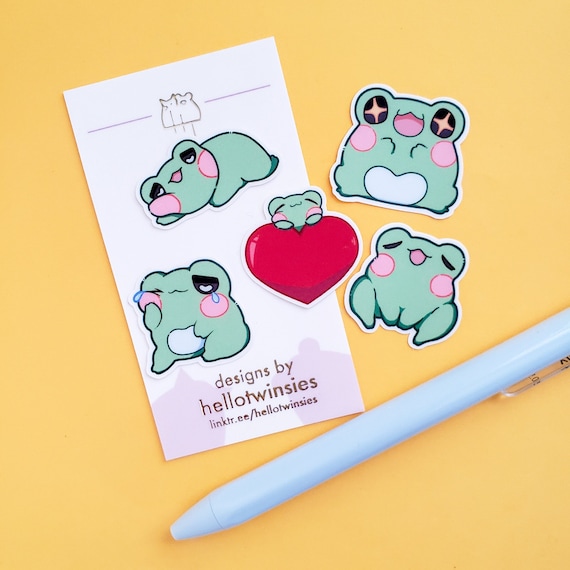 Mini Frog Sticker Pack 10 Piece 1 Inch Stickers Matte Etsy
