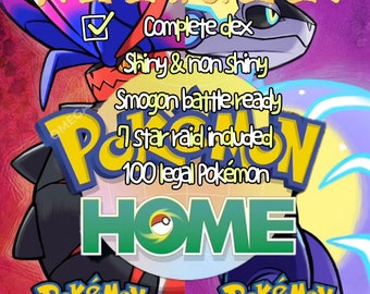 Pokemon Home custom 3 pokemom Gen 9 Paldea Dex SHINY Non Shiny custom 7 Star RAIDS, Teal Mask DLC Pokémon scarlet violet Pokédex 6IV